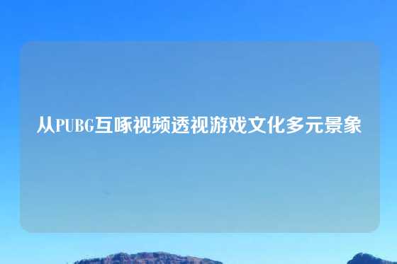 从PUBG互啄视频透视游戏文化多元景象