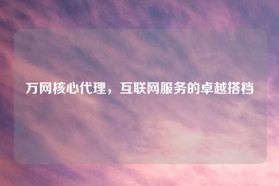 万网核心代理，互联网服务的卓越搭档
