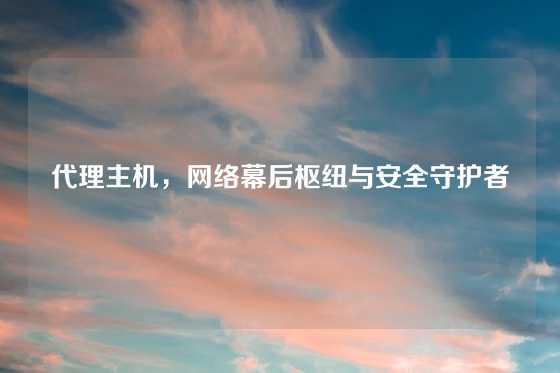 代理主机,网络幕后枢纽与安全守护者
