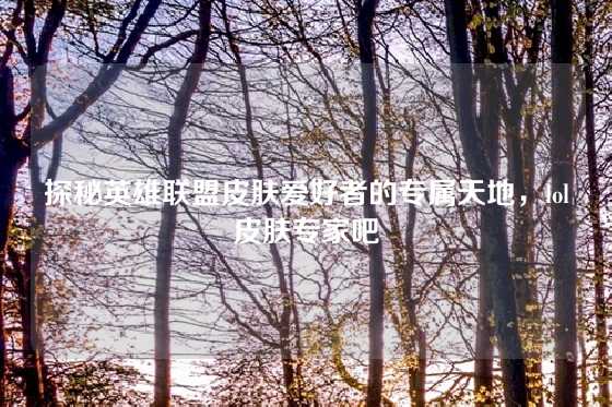 探秘英雄联盟皮肤爱好者的专属天地，lol皮肤专家吧