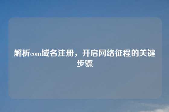 解析com域名注册，开启网络征程的关键步骤