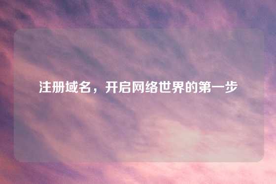 注册域名，开启网络世界的第一步