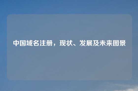 中国域名注册，现状、发展及未来图景