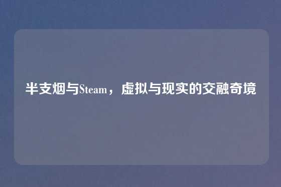 半支烟与Steam，虚拟与现实的交融奇境
