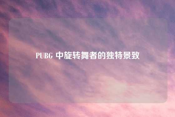 PUBG 中旋转舞者的独特景致