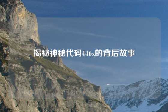 揭秘神秘代码446x的背后故事