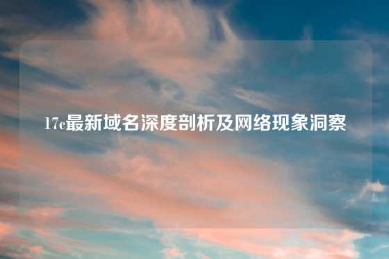 17c最新域名深度剖析及网络现象洞察