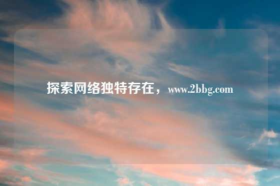 探索网络独特存在，www.2bbg.com