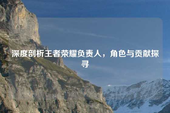 深度剖析王者荣耀负责人，角色与贡献探寻