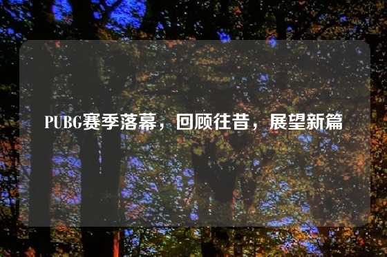 PUBG赛季落幕，回顾往昔，展望新篇