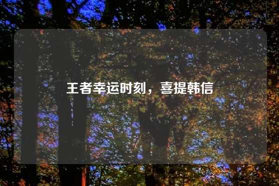 王者幸运时刻，喜提韩信