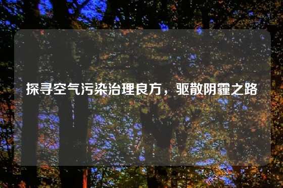 探寻空气污染治理良方，驱散阴霾之路