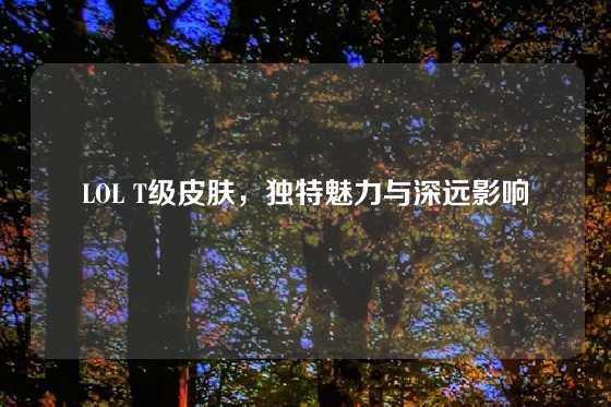 LOL T级皮肤，独特魅力与深远影响