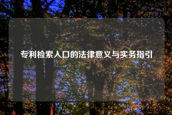 专利检索入口的法律意义与实务指引