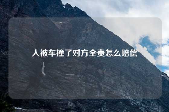 人被车撞了对方全责怎么赔偿