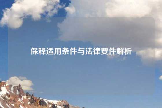 保释适用条件与法律要件解析