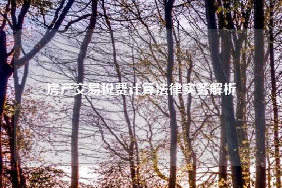 房产交易税费计算法律实务解析