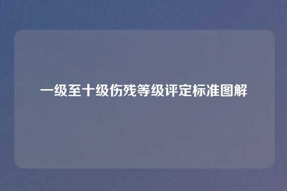一级至十级伤残等级评定标准图解