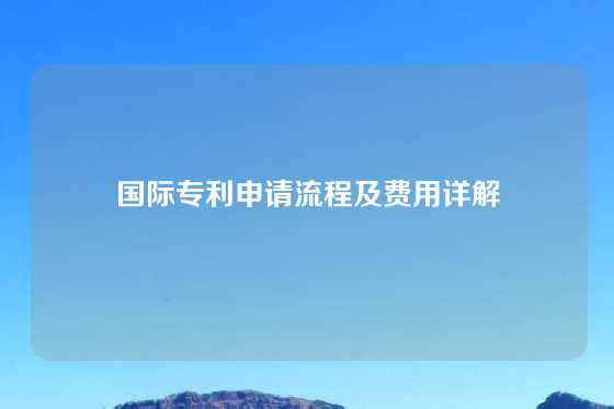 国际专利申请流程及费用详解