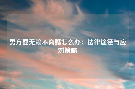 男方耍无赖不离婚怎么办：法律途径与应对策略