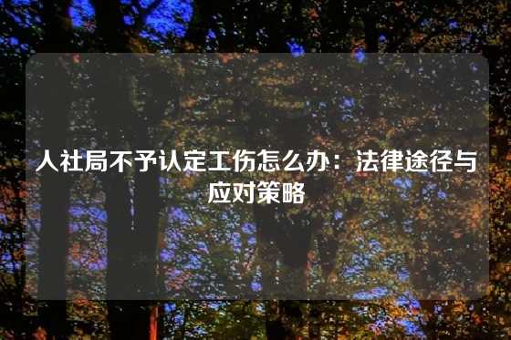 人社局不予认定工伤怎么办：法律途径与应对策略