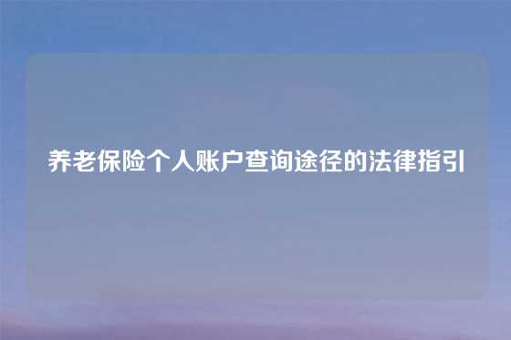 养老保险个人账户查询途径的法律指引