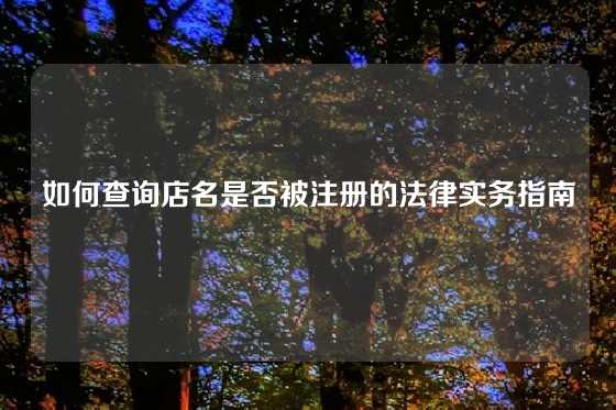 如何查询店名是否被注册的法律实务指南