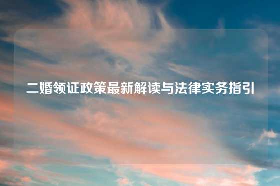 二婚领证政策最新解读与法律实务指引