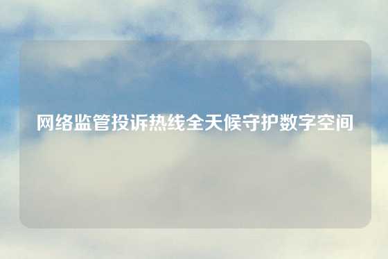 网络监管投诉热线全天候守护数字空间