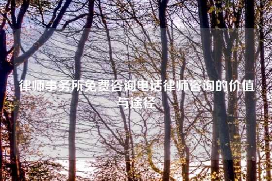 律师事务所免费咨询电话律师咨询的价值与途径