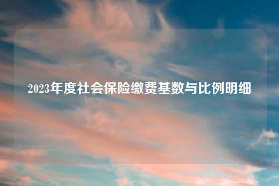2023年度社会保险缴费基数与比例明细