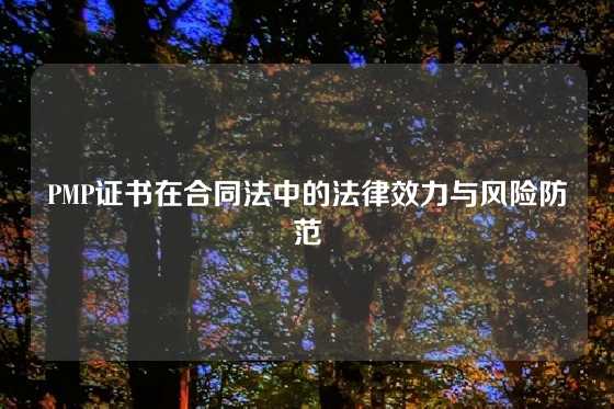 PMP证书在合同法中的法律效力与风险防范