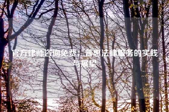 官方律师咨询免费：普惠法律服务的实践与展望