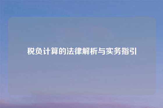 税负计算的法律解析与实务指引