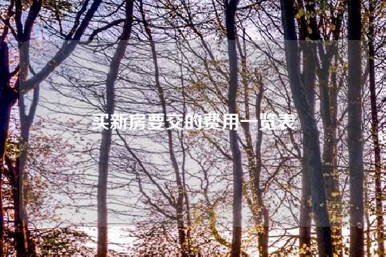买新房要交的费用一览表