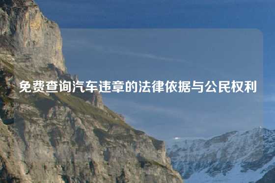 免费查询汽车违章的法律依据与公民权利