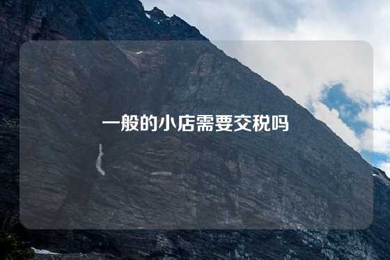 一般的小店需要交税吗