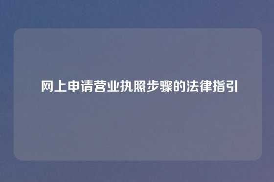  网上申请营业执照步骤的法律指引