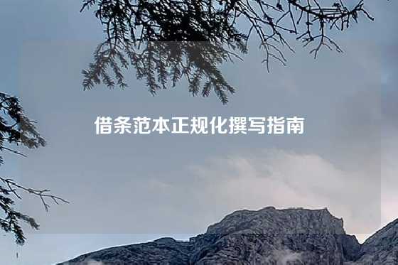 借条范本正规化撰写指南