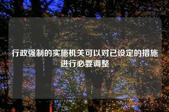 行政强制的实施机关可以对已设定的措施进行必要调整