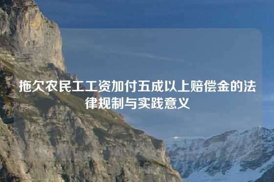 拖欠农民工工资加付五成以上赔偿金的法律规制与实践意义