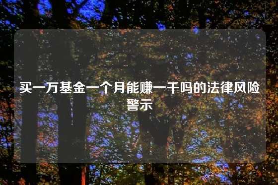 买一万基金一个月能赚一千吗的法律风险警示