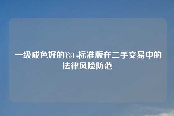  一级成色好的Y31s标准版在二手交易中的法律风险防范