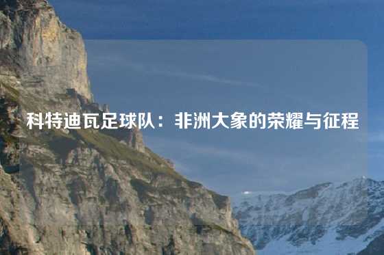 科特迪瓦足球队：非洲大象的荣耀与征程